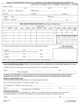 Get Immunization Washington State Template in PDF