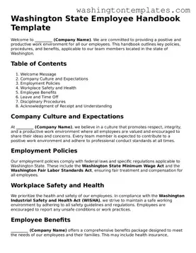 Legal Washington Employee Handbook Form