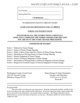 Get Washington County Name Change Template in PDF