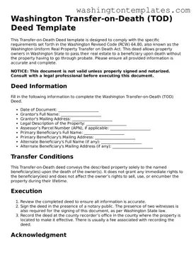 Legal Washington Transfer-on-Death Deed Form