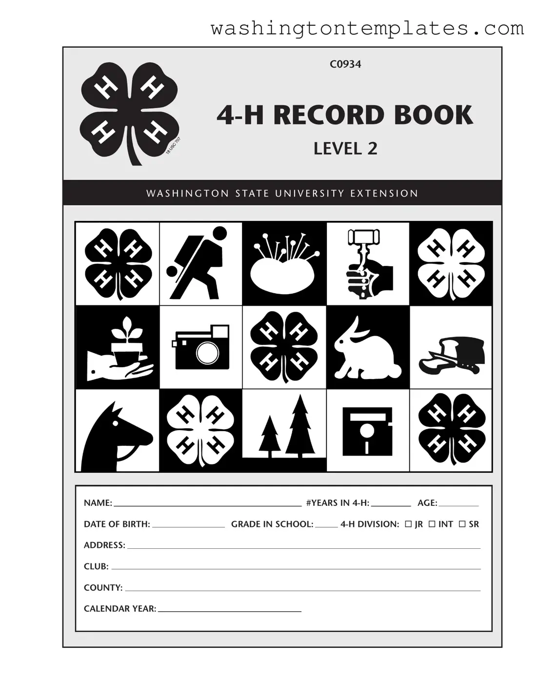 Get Washington 4 H Record Book Template in PDF